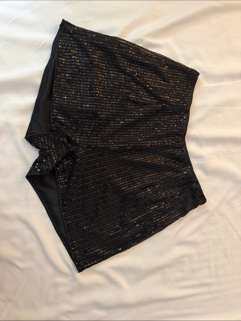 Sequin Black High-Waist Party Shorts